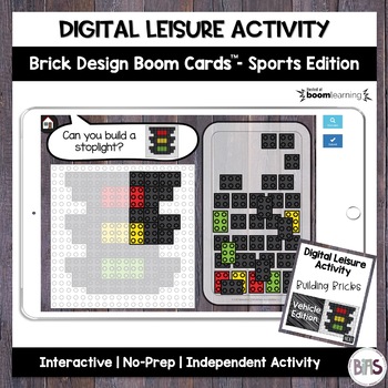 Preview of Digital Leisure Activity | Brick Design Boom Cards | Vehicle Edition