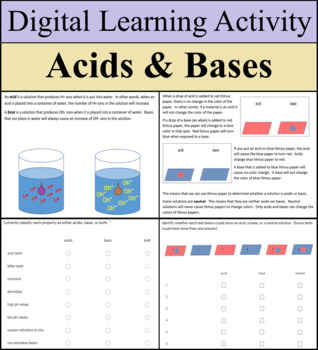 Preview of Digital Lesson - Acids & Bases - Distance Learning