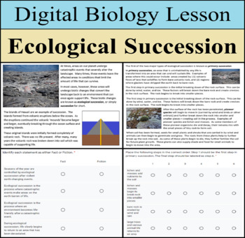 Preview of Digital Lesson - Ecological Succession - Distance Learning Ready