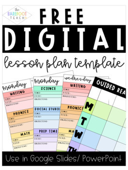 Preview of Digital Lesson Plan Template (Google Slides)