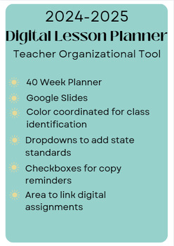 Preview of Digital Lesson Planner 40 Weeks