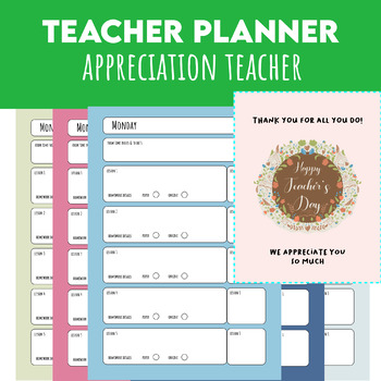 Preview of Digital Lesson Planner & Teacher's Day  | Monday - Friday | 5 lessons per day