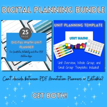 Preview of Digital Lesson Planner and Unit Planning Bundle | PDF and Editable Template