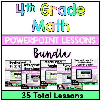 Preview of 4th Grade Math PowerPoint Lessons - Bundle