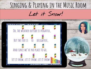 Preview of Digital Let It Snow Secular Winter Song for Voice & Orff Arrangement