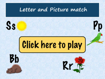 Preview of Digital Letter and Picture match Game | Digital interactive game for Pre-K and K