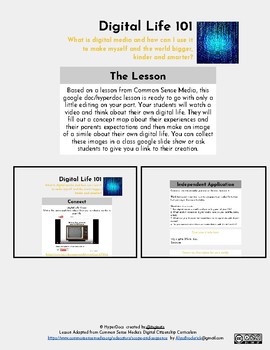 Preview of Digital Life 101 - Common Sense Media Digital Citizenship Lesson