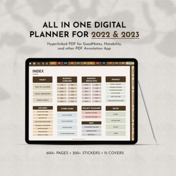 Preview of All INCLUSIVE Digital Planner for IPAD 2022-2023 • Digital Planner for Goodnotes