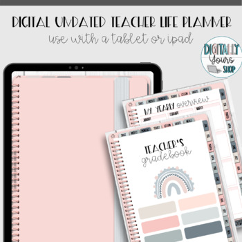 Preview of Digital Life & Teacher Planner, Undated, Editable for iPad or tablet, Good Notes