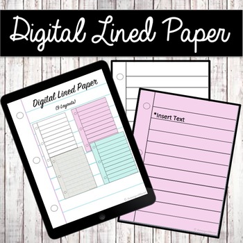 Preview of Digital Lined Paper (Distance Learning)