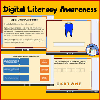 Preview of Digital Literacy Awareness Activity & Quiz G6-8