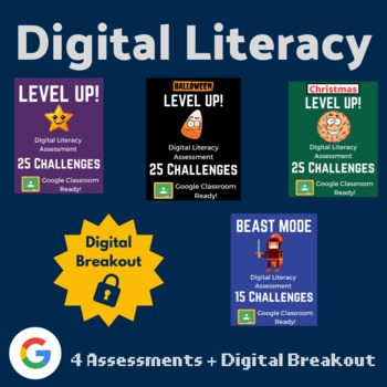 Preview of Digital Literacy Bundle (Digital Breakout, Assessments)