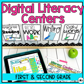 Preview of Digital Literacy Centers for First and Second Grade - Digital Center Activities