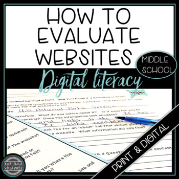 Preview of How to Evaluate Websites and Data Digital Literacy Activities Print and Digital