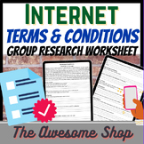Preview of Digital Literacy Terms and Conditions Research Activity For High School
