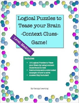 Preview of Digital-Logical Puzzles to Tease your Brain - Context Clues Game - Level: Medium