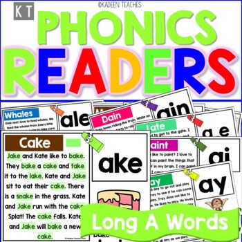 Preview of Digital Long A Phonics Readers-Boom Cards™