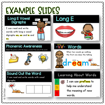 Digital Long E Vowel Teams- ee, ea, ie, and ey Google Slides and Printables