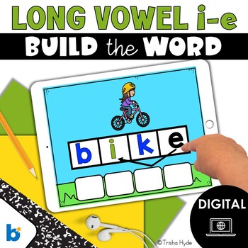 Preview of Long Vowel I Silent E | Build A Word | Phonics | Boom Cards