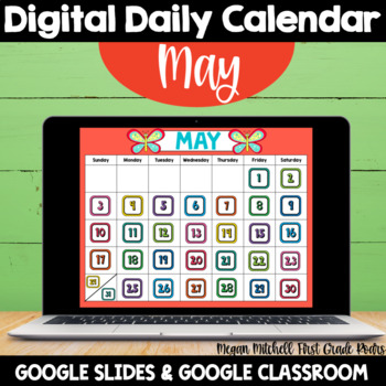 Preview of Digital MAY Calendar Activities Google Slides