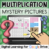 Digital MULTIPLICATION MYSTERY PICTURES Color by Number fo