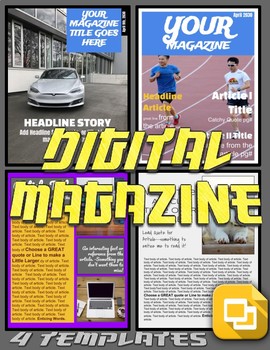 Preview of Digital Magazine (Editable in Google Slides) Distance Learning