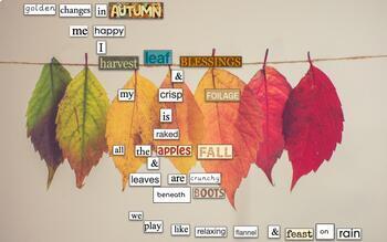 Preview of Digital Magnetic Poetry: Autumn/Fall Edition Word Play  Warm Up Diction Syntax