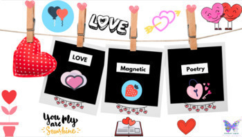 Preview of Digital Magnetic Poetry: Love Edition VALENTINE'S DAY Warm Up word play diction