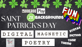 Preview of Digital Magnetic Poetry: Saint Patrick's Day Fun Warm up Creative Writing Syntax