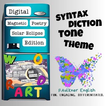 Preview of Digital Magnetic Poetry Solar Eclipse Edition Syntax Tone Diction Poetry Month