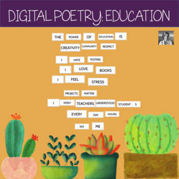 Preview of Digital "Magnetic" Tiles for Poetry (education theme)
