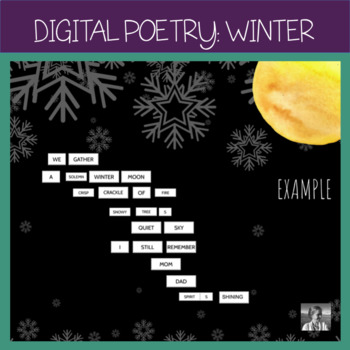 Preview of Digital "Magnetic" Tiles for Winter Poetry l winter poetry activities