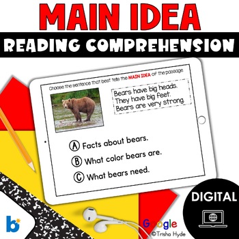 Preview of Main Idea | Reading Comprehension | Google Slides | Boom Cards