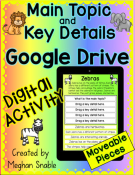 Preview of Digital Main Topic and Key Details Google Drive Activity