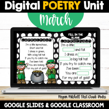 Preview of Digital March Poetry Google Classroom