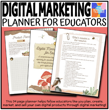 Preview of Digital Marketing Planner for Educators - Winsome Teacher