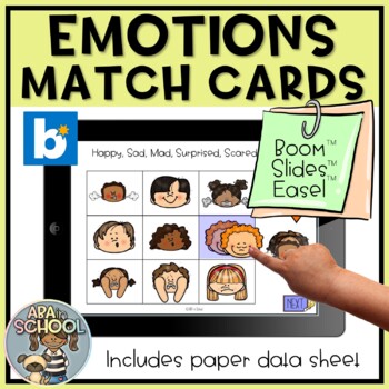 Preview of Digital Match Emotions Activity Identifying Feelings Social Emotional Learning