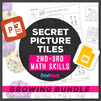 Preview of 2nd-3rd Mystery Picture Worksheets + Google Slides GROWING BUNDLE