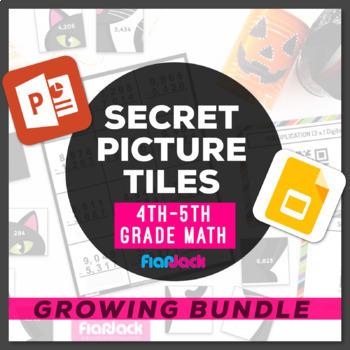 Preview of Digital Math 4th-5th Paperless + Printable Mystery Pictures GROWING BUNDLE