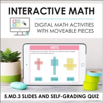 Preview of Digital Math 5.MD.3 - Volume (Slides + Self-Grading Quiz)