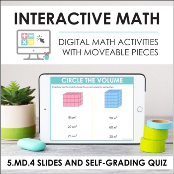 Preview of Digital Math 5.MD.4 - Measure Volume (Slides + Self-Grading Quiz)