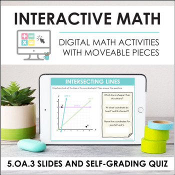 Preview of Digital Math 5.OA.3 - Graph Number Patterns (Slides + Self-Grading Quiz)