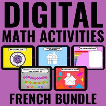 Preview of Digital Math Centres FRENCH BUNDLE - Google™ and PPT - Digital Math Activities