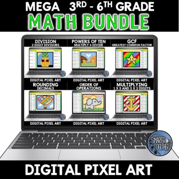 Preview of Digital Math Activities Pixel Art Upper Elementary Mega Bundle