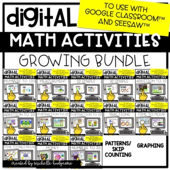 Preview of Digital Math Activities for Google Classroom™ & Seesaw™ 1st Grade, Kindergarten