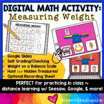 Preview of Digital Math Resource MEASURING WEIGHT . Self Checking & SUPER FUN!
