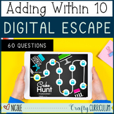 Digital Math Adding Within 10 Escape Room/Game Preschool, 