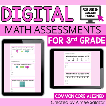 Preview of Digital Math Assessments for Third Grade / Distance Learning