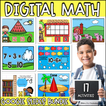 Preview of Digital Math Bundle for Kindergarten: Google Slides Games