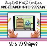 Digital Math Centers | 2D and 3D Shapes | For Seesaw